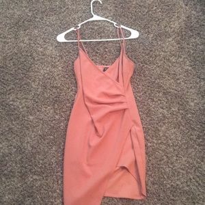 blush colored mini dress